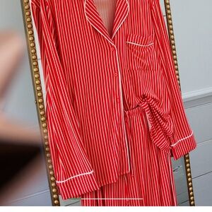 Aerie Red and White Striped Pajama Set